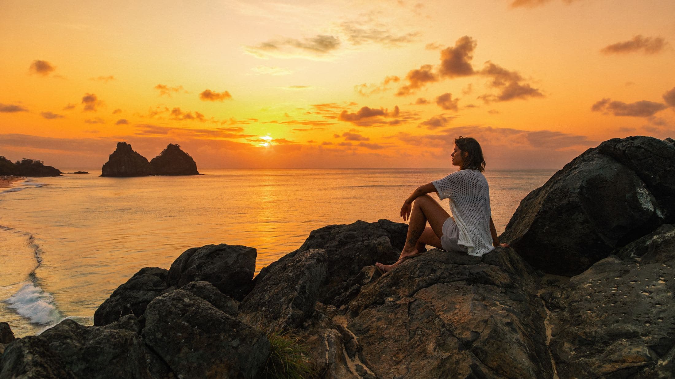 Pôr do sol em Fernando de Noronha